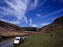 Wales, Ceredigion, Cambrian Mountains, Classic Citroen 2CV Car .