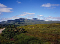 Scotland, Highland, Kyle of Tongue, View south west to distant Ben Hope 427m.