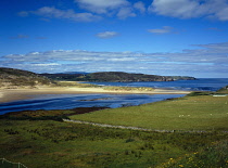 Scotland, North Highlands,  Mouth of river Naver, Torrisdale bay.
