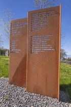 Republic of Ireland, County Sligo, County Sligo Great War Memorial Garden comprising eight upright granite panels engraved with the names of the 613 Sligo men, one woman, and seven Sligo civilians who...