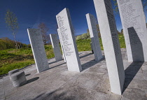 Republic of Ireland, County Sligo, County Sligo Great War Memorial Garden unveiled in April 2023 and comprising eight upright granite panels engraved with the names of the 613 Sligo men, one woman, an...
