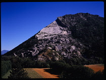 France, Drome, Le Craps, Massive rockfall from Pic da Luc.