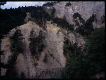 France, Isere, Crumbling mountainside north of Cohcle Menee.