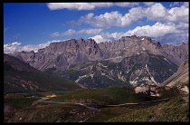 France, Savoie, View north from Col du Galibier with La Setaz Vigille Mountain range.