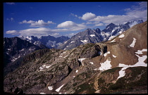 France, Massif dos Ecrins, View south from Col du Galibier.