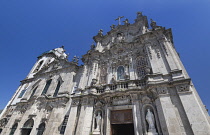 Portugal, Porto, Double facade of the Igreja dos Carmelitas and Igreja do Carmo or The Carmo Church separated only by the one metre wide Hidden House, once the dividing line between the Carmelite nuns...