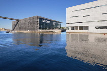 France, Provence, Marseille, Museum of European and Mediterranean Civilisations or MUCEM, a cube of 15,000 square metres or 160,000 sq ft surrounded by a latticework shell of fibre-reinforced concrete...