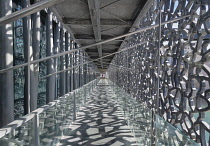 France, Provence, Marseille, Museum of European and Mediterranean Civilisations or MUCEM, a cube of 15,000 square metres or 160,000 sq ft surrounded by a latticework shell of fibre-reinforced concrete...