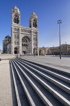 France, Provence, Marseille, Marseille Cathedral or the Cathedral of Sainte Marie Majeure or in English Cathedral of the Major built btween 1852 and 1893.