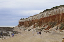 England, Norfolk, Sherringham Cliffs, showing layers and erosion.