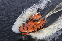 Latvia, Riga, Pilot boat on Daugava River