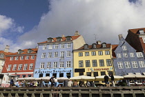 Denmark, Copenhagen, Nyhavn Historic quay and warehouses. Restaurant district