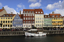 Denmark, Copenhagen, Nyhavn Historic quay and warehouses. Restaurant district
