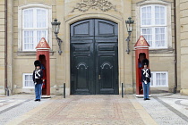 Denmark, Copenhagen, Amalienborg Palace and Danish Military guards