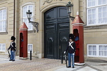 Denmark, Copenhagen, Amalienborg Palace and Danish Military guards